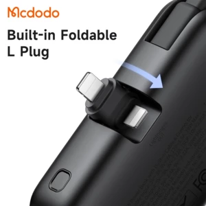 قیمت پاوربانک 22.5 وات 5000 مک دودو با کانکتور لایتنینگ و کابل تایپ سی متصل