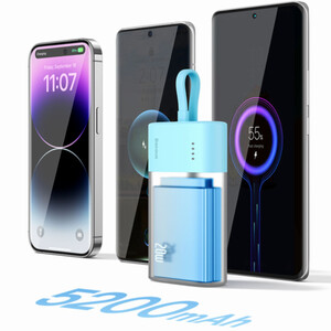 بهترین پاوربانک 5200 میلی‌آمپر تایپ سی با کابل لایتنینگ 20 وات بیسوس