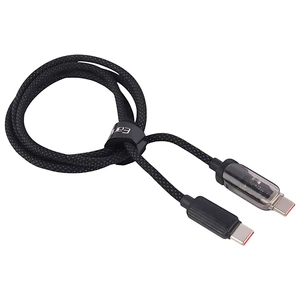 فروش کابل سوپر فست شارژ دوسر تایپ سی دیجیتالی شفاف  ارلدام