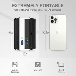 ابعاد دستگاه فشار خون هوشمند ARMFIT BP2A