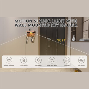 قیمت  جاکلیدی دیواری چوبی مغناطیسی به همراه سنسور نور