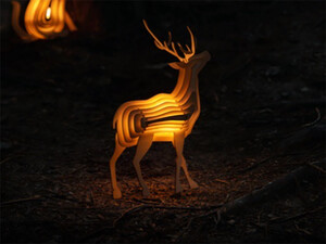 فروش چراغ های چوبی فانتزی طرح گوزن Animal Wooden Night Light Parent-Child Interactive Assemble Toys