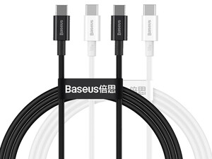 کابل سوپر فست شارژ دوسر تایپ‌سی 100 وات یک متری بیسوس Baseus Double type C charging cable 100W CATYS-B01