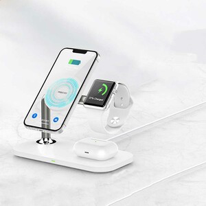 خرید شارژر بی سیم رومیزی 15 وات رسی Recci 3 in 1 Magnetic Wireless Charger RCW-20