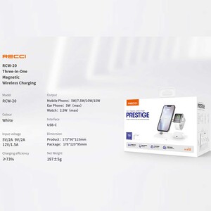 شارژر وایرلس رومیزی 15 وات رسی RCW-20