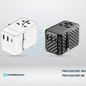 خرید تبدیل پریز برق چندکاره 2500 وات و شارژر دیواری فست تایپ سی و یو اس بی پاورولوژی