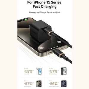 کابل سوپر فست شارژ تایپ‌سی به تایپ‌سی 100 وات یک متری بیسوس