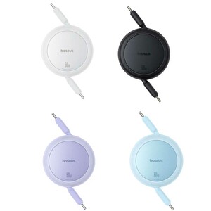 کابل شارژ دوسر تایپ‌سی جمع‌شونده 60 وات یک متری بیسوس P10364500111 CB000088