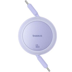 کابل شارژ دوسر تایپ‌سی جمع‌شونده 60 وات یک متری بیسوس