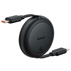 کابل شارژ دوسر تایپ‌سی جمع‌شونده 60 وات یک متری بیسوس