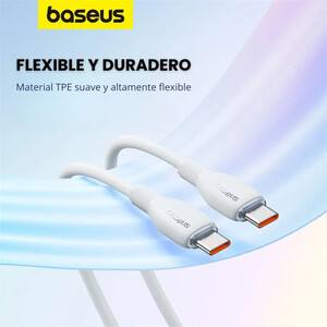 خرید کابل دوسر تایپ‌سی 100 وات 200 سانتی‌متری بیسوس