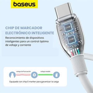 قیمت کابل دوسر تایپ‌سی 100 وات 200 سانتی‌متری بیسوس