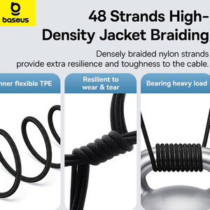 کابل آیفونی 20 وات بیسوس