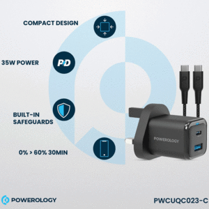 فروش شارژر دیواری  تایپ سی و یو اس بی پاورولوژی