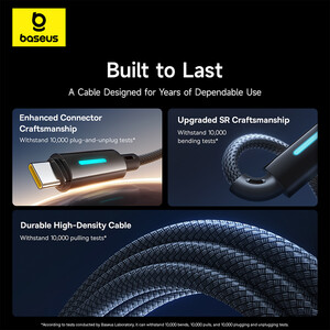 بهترین کابل دو سر تایپ سی فست شارژ یک متری 100 وات بیسوس