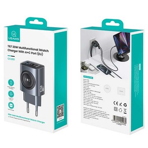 شارژر دیواری تایپ‌سی 20 وات و یو‌اس‌بی 18 وات و شارژر اپل‌واچ یوسامز