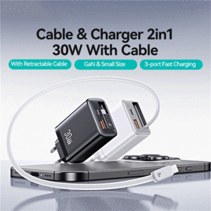 خرید آداپتور تایپ سی و یو اس بی با کابل تایپ سی 30 وات