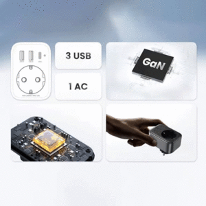 فروش چندراهی برق و شارژر دیواری یک سوکت، یک تایپ‌سی و دو یو‌اس‌بی 30 وات یوگرین