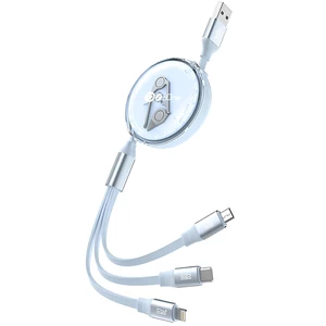 کابل شارژ چند سر جمع شونده یو اس بی به تایپ سی، لایتنینگ و میکرو 2.4 آمپر 110 سانتی‌متری پرووان PCC118R