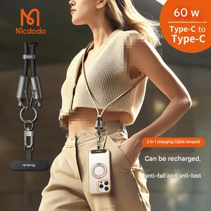خرید کابل دو سر تایپ‌سی فست شارژ با بند آویز گردنی گوشی مک دودو