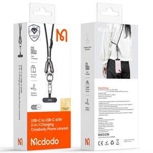 کابل دو سر تایپ‌سی فست شارژ با بند آویز گردنی گوشی مک دودو