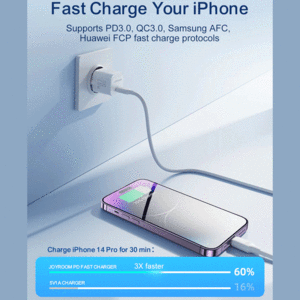 خرید شارژر دیواری فست تایپ سی  20 وات جویروم