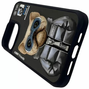 قیمت قاب محافظ گوشی آیفون 16 پرومکس طرح سگ عینکی با زیپ واقعی  نیمی
