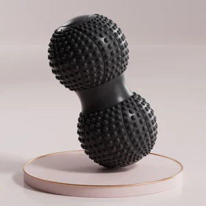 Fascial peanut ball for foot massage, spinal muscle relaxation, double ball for hip, back, and leg acupoint stimulation, yoga massage ball.