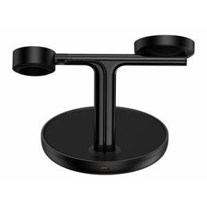 شارژر بی سیم مگنتی رومیزی آیفون 20 وات و پایه نگهدارنده موبایل 3 در 1 بیسوس Baseus Swan 3-in-1 Wireless Magnetic Charging Bracket 20W