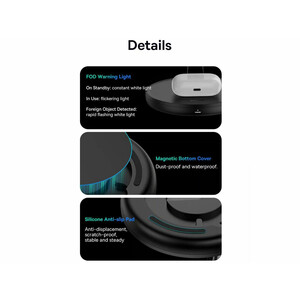 شارژر بی سیم مگنتی رومیزی آیفون 20 وات و پایه نگهدارنده موبایل 3 در 1 بیسوس Baseus Swan 3-in-1 Wireless Magnetic Charging Bracket 20W