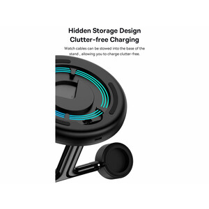 شارژر بی سیم مگنتی رومیزی آیفون 20 وات و پایه نگهدارنده موبایل 3 در 1 بیسوس Baseus Swan 3-in-1 Wireless Magnetic Charging Bracket 20W