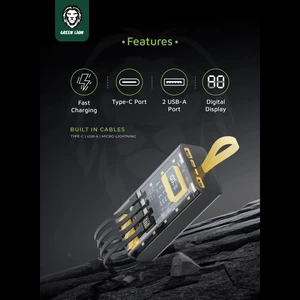 کیفیت پاور بانک 20000 گرین لاین Green Lion مدل GNTRAPB20KBK توان 20 وات