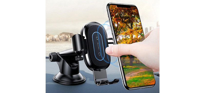 استند شارژ بی سیم خودرو بیسوس WXYL-A01 Osculum Suction Wireless Gravity Car Charger