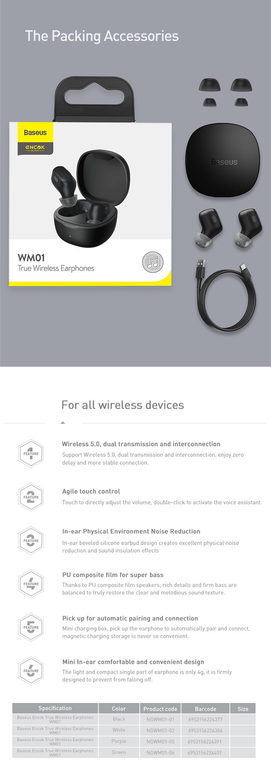 هندزفری بلوتوث رنگی بیسوس