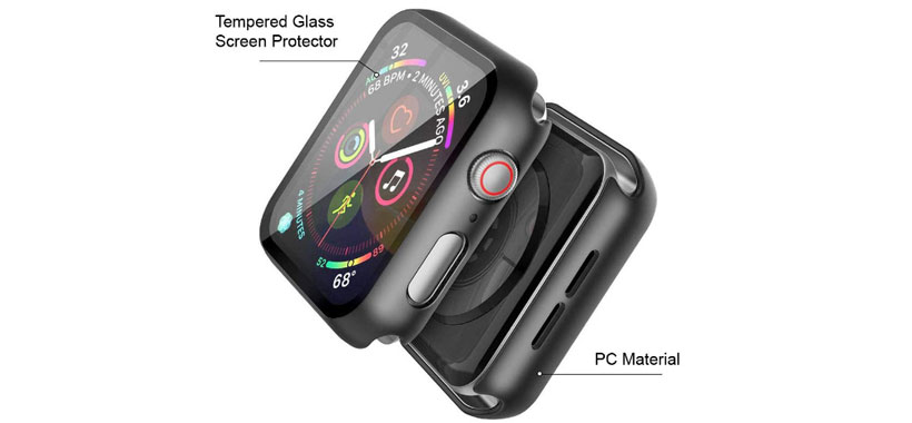 محافظ صفحه نمایش شیشه ای و قاب لیتو اپل واچ 44mm