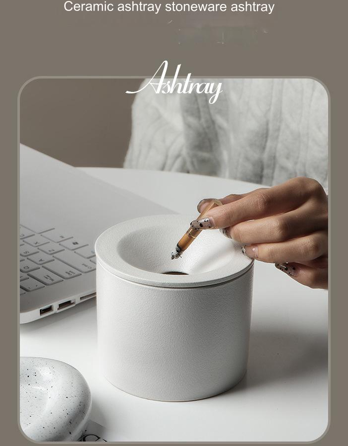 زیرسیگاری سرامیکی درب‌دار