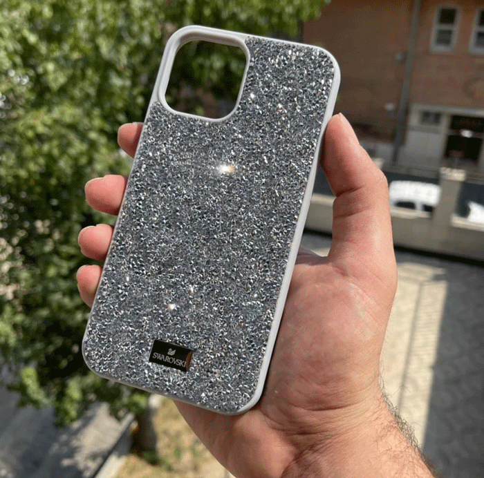 قاب کریستالی نقره ای