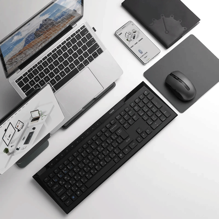 ست موسوکیبورد متصل به لپتاپ