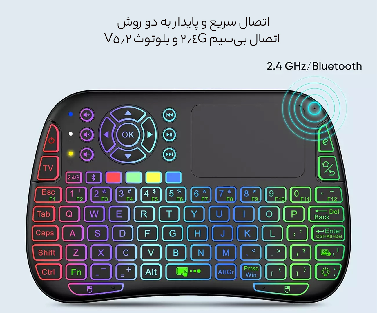 اتصال بی&zwnj;سیم 2.4 و بلوتوث 5.2 