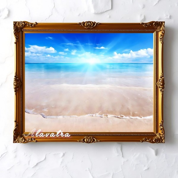 دیوار کوب مخملی دریا و طلوع