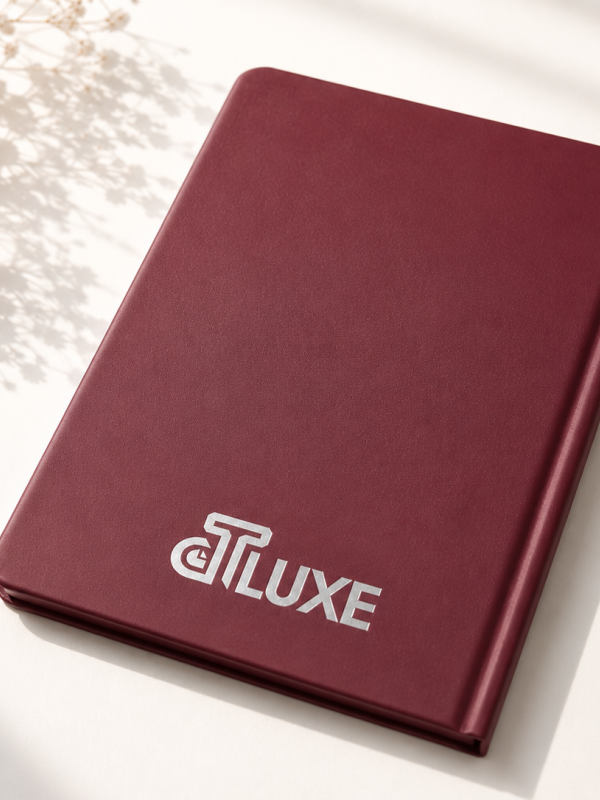 دفتر رقعی لاکچری D.T LUXE کد 613 رنگ زرشکی