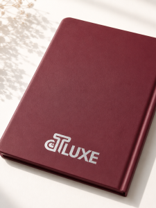 دفتر رقعی لاکچری D.T LUXE کد 613 رنگ زرشکی