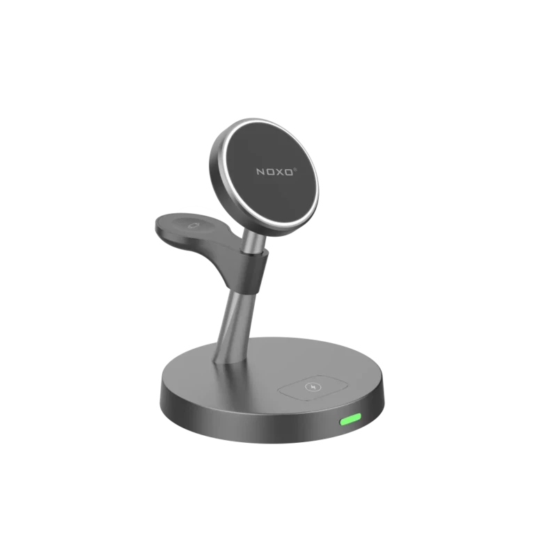 شارژر وایرلس مغناطیسی 5 کاره WCHN-2 نوکسو | شارژ سریع موبایل، ساعت هوشمند و ایرپاد با چراغ خواب LED