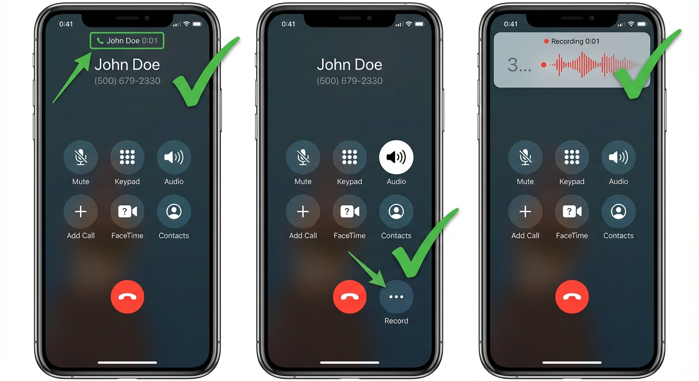 مراحل ثبت مکالمه