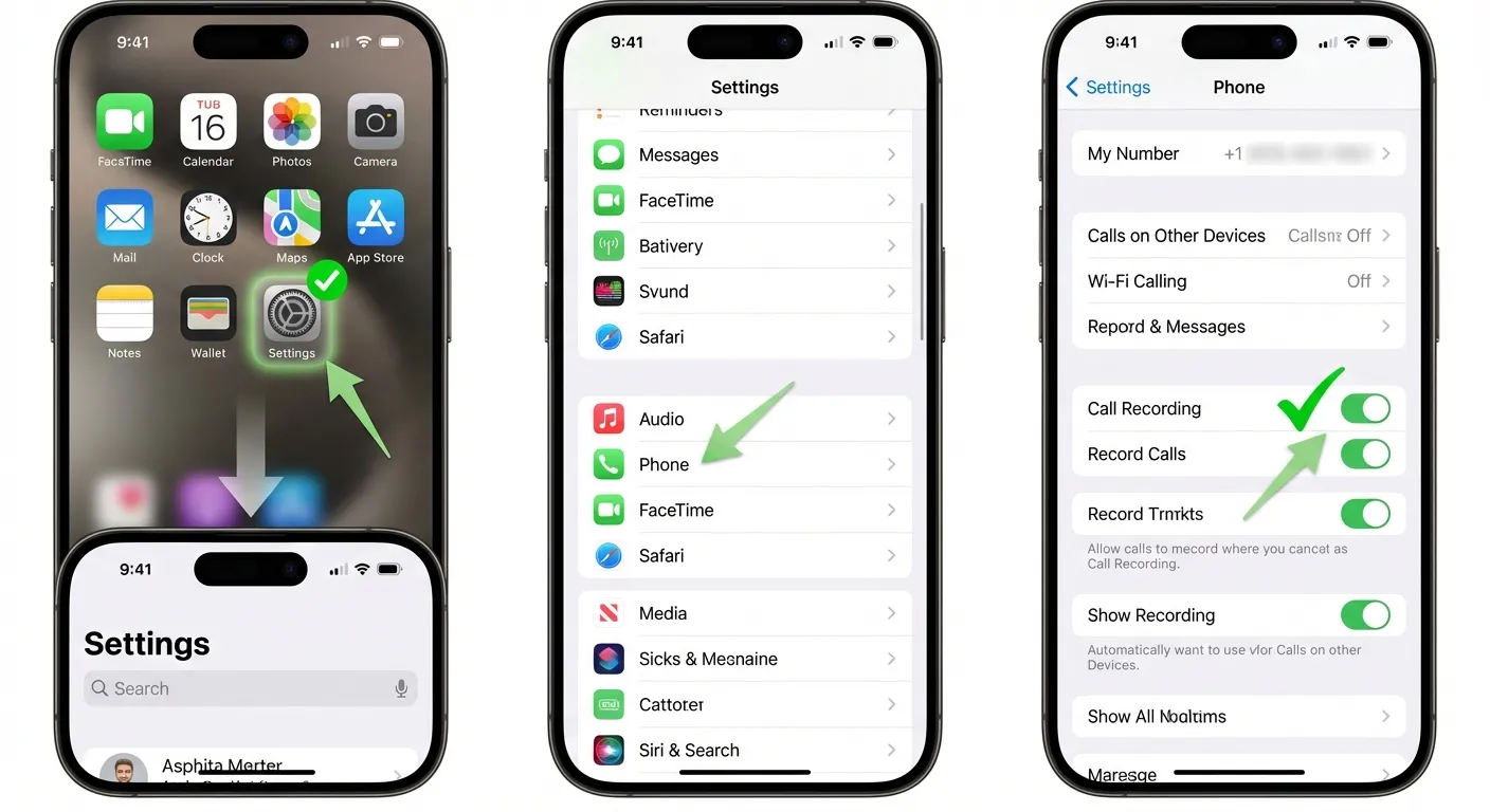 نحوه فعالسازی Call Recording