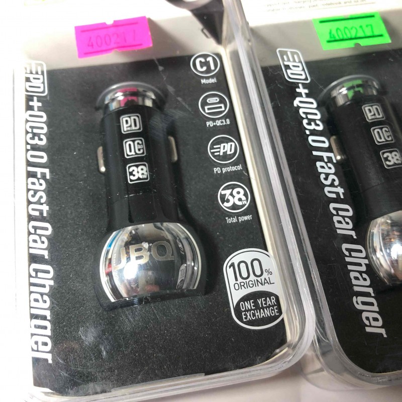 شارژر فندکی تایپ سی  38 وات فست شارژ  پی دی PD همراه با کابل شارژ برندJBQ مدل Type C Dual mode Fast charging