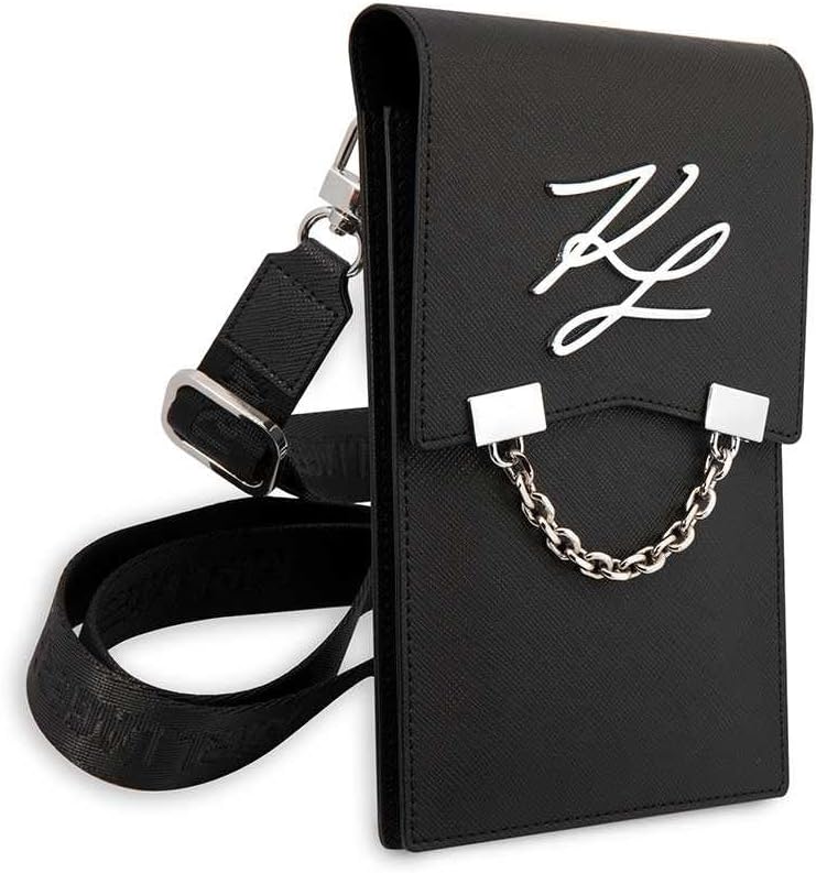 کیف موبایل  پاسپورتی کارل لاگرفلد به همراه بند و جاکارتی  مدل Karl Lagerfeld UNIVERSAL PHONE POUCH