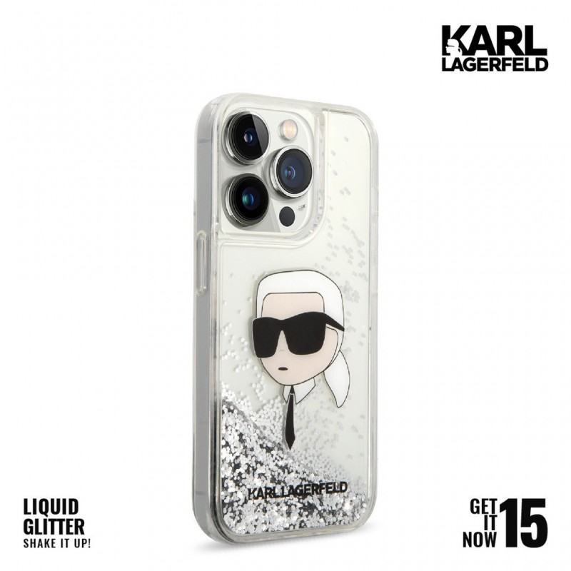 کاور کارل لگرفلد KARL LAGERFELD مدل LIQIUD GLITTER مناسب برای گوشی موبایل اپل IPHONE 14 PRO MAX