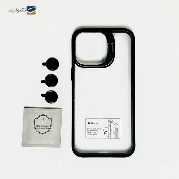 قاب هولدر دار به همراه محافظ لنز  مناسب برای گوشی موبایل اپل IPHONE 15 PRO MAX