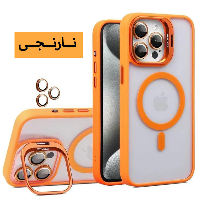 قاب هولدر دار به همراه محافظ لنز  مناسب برای گوشی موبایل اپل IPHONE 15 PRO MAX